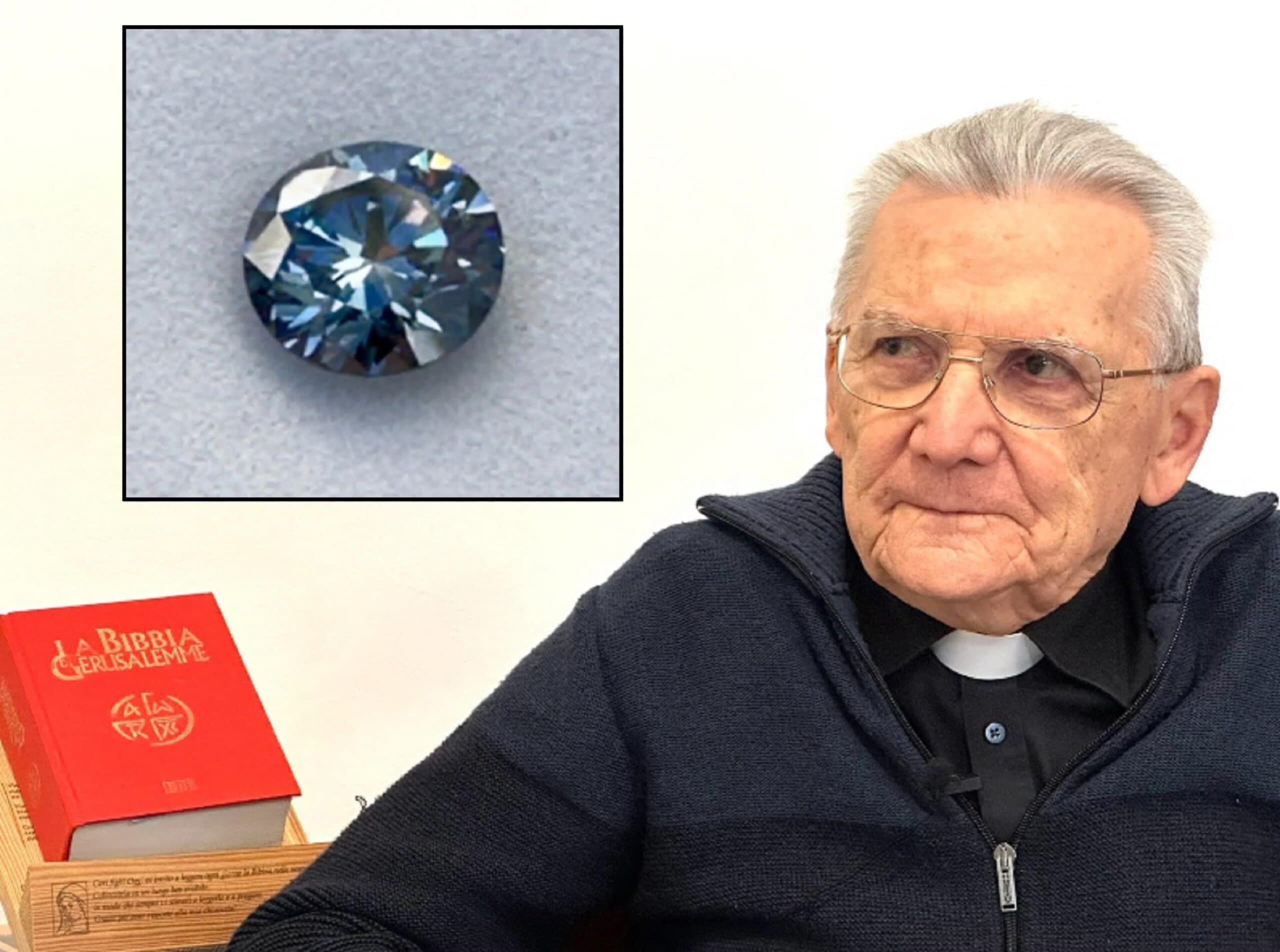 Le ceneri di don Casali trasformate in un diamante blu: "Per riflettere la luce di Dio"