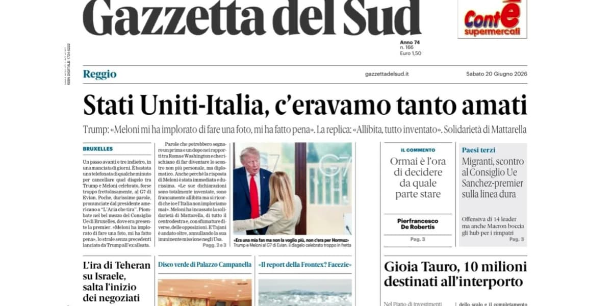 Rassegna stampa 20-06-2026 edizioni Calabria