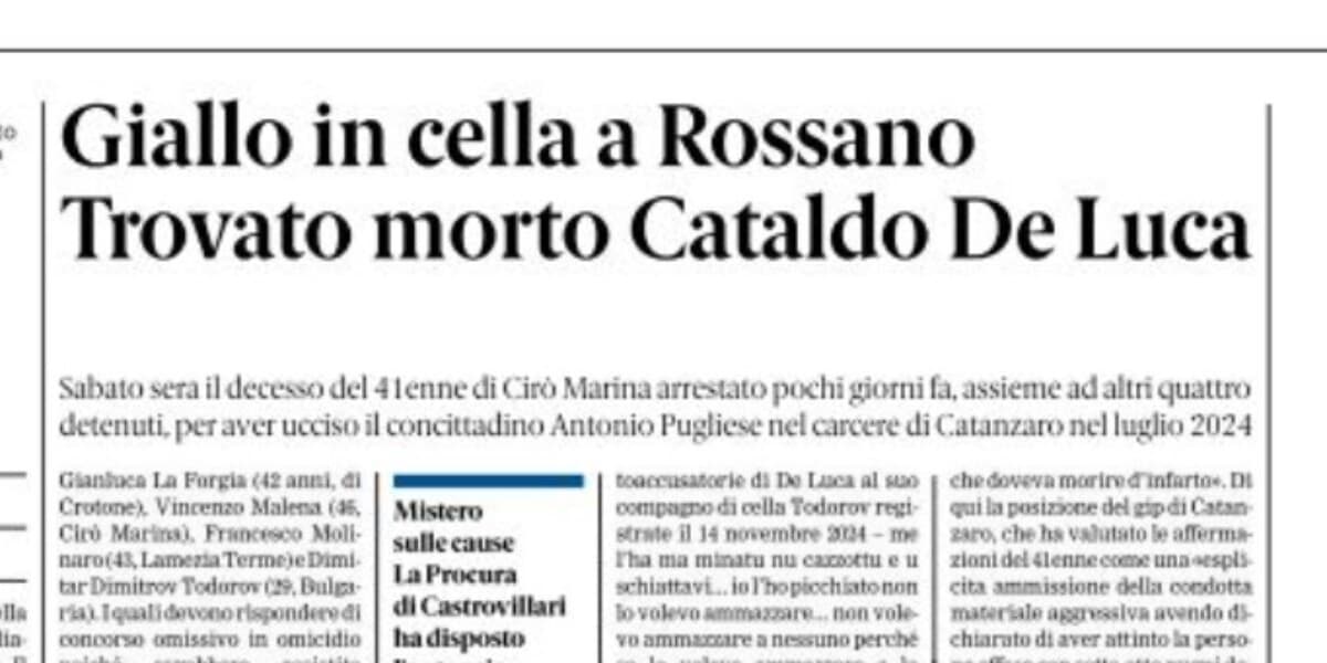 Rassegna stampa 29-06-2026 edizioni Calabria