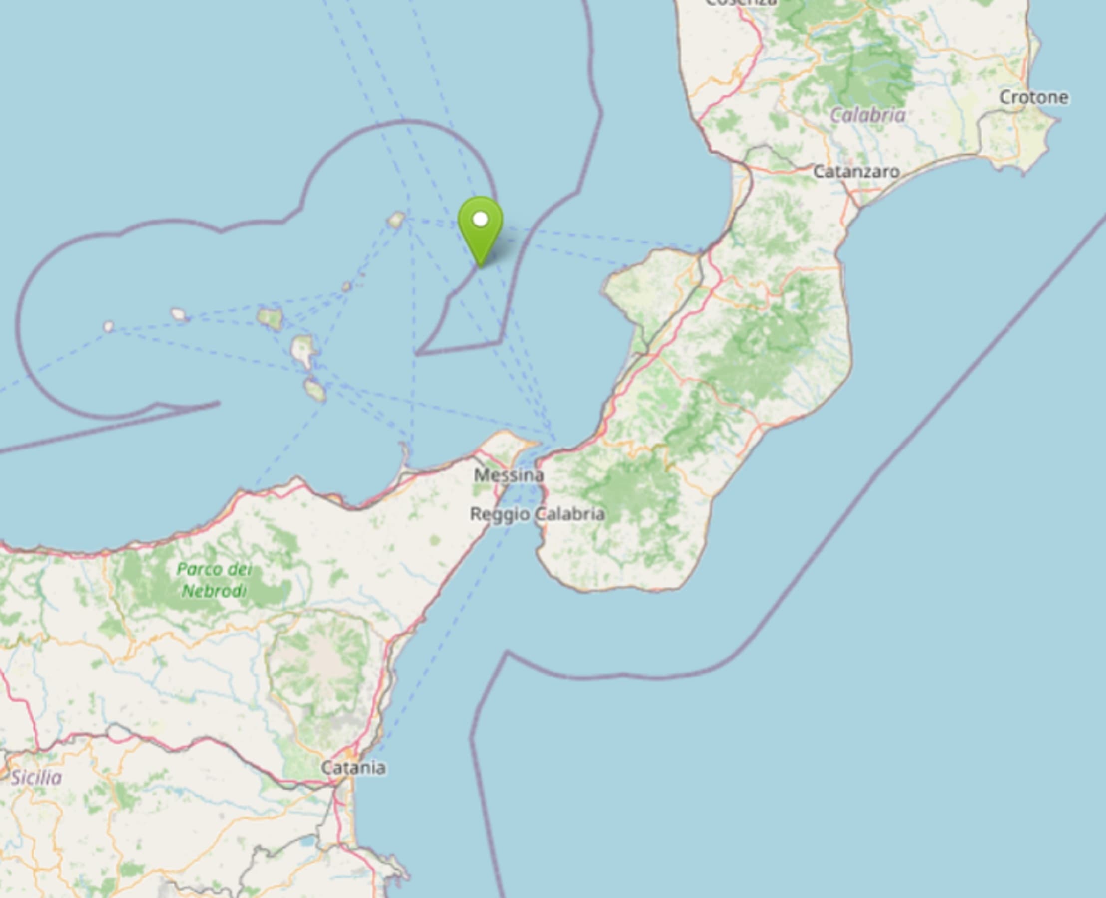 Scossa di terremoto di magnitudo 4.7 nel Tirreno tra Calabria ed Eolie: ipocentro a oltre 200 km di profondità